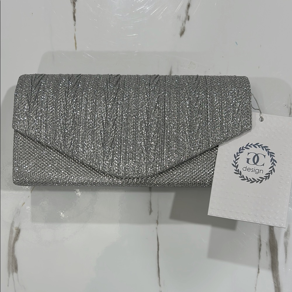 NWT Women's Silver Glittery Small Evening Bag by GC Design